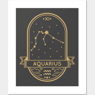 Aquarius Gold Sigil Posters and Art